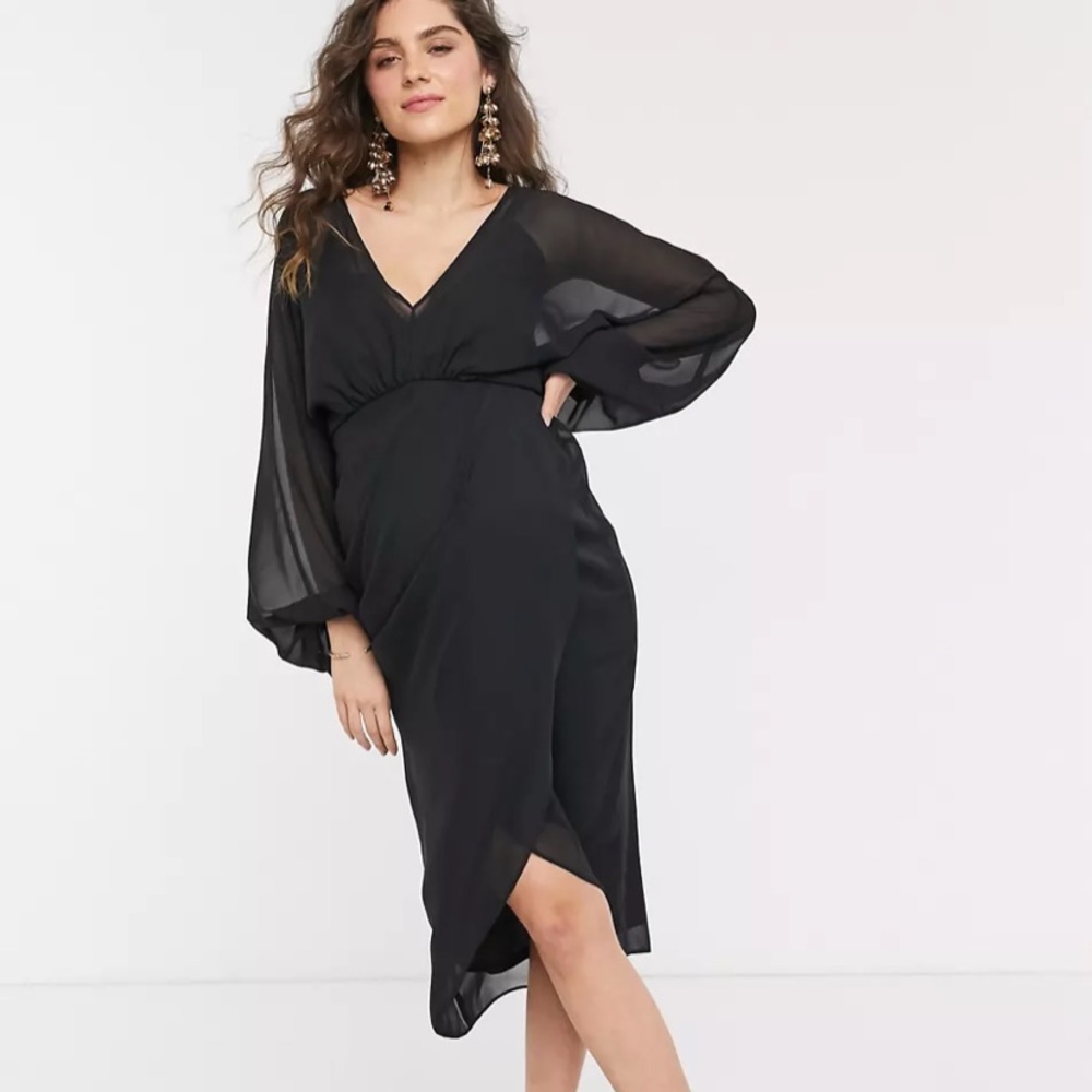 ASOS Black Maternity Cocktail Dress Sz 10 NWOT